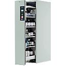 Sicherheitsschrank Typ 90 Asecos V-MOVE-90, 1 Vertikalauszug, Lichtgrau/Lichtgrau