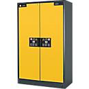Sicherheitsschrank Typ 90, B 1200 mm, 4 Auszüge, sicherheitsgelb
