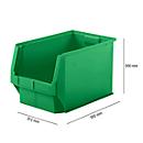 Sichtlagerkasten SSI Schäfer LF 533, Polypropylen, L 500 x B 312 x H 300 mm, 38 l, grün