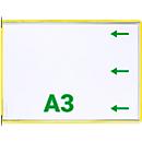 Sichttafel Tarifold DIN A3 quer, 10 St., alle Trägersysteme, Metalldrehzapfen, gelb