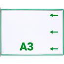 Sichttafel Tarifold DIN A3 quer, 10 St., alle Trägersysteme, Metalldrehzapfen, grün