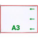 Sichttafel Tarifold DIN A3 quer, 10 St., alle Trägersysteme, Metalldrehzapfen, rot