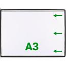 Sichttafel Tarifold DIN A3 quer, 10 St., alle Trägersysteme, Metalldrehzapfen, schwarz