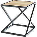 Side table X, square shape, X leg frame, W 500 x D 500 x H 530 mm, disinfectant-resistant, rustic oak