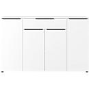 Sideboard Porto, mit 1 Schublade und 4 Türen, B 1610 x T 400 x H 1010 mm, weiß
