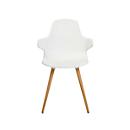 Siège coque Topstar® T 2020, 4 pieds, résistant aux désinfectants, avec accoudoirs, blanc/hêtre