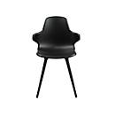 Siège coque Topstar® T 2020, 4 pieds, résistant aux désinfectants, avec accoudoirs, noir/noir