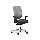 Siège de bureau 353 Giroflex, avec accoudoirs, mécanisme synchrone automatique, assise galbée, dossier 3D en filet, gris/noir/alu blanc