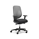 Siège de bureau 353 Giroflex, avec accoudoirs, mécanisme synchrone automatique, assise galbée, dossier 3D en filet, gris/noir
