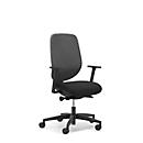 Siège de bureau 353 Giroflex, avec accoudoirs, mécanisme synchrone automatique, assise galbée, gris/noir