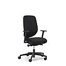 Siège de bureau 353 Giroflex, avec accoudoirs, mécanisme synchrone automatique, assise galbée, noir/noir