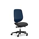 Siège de bureau 353 Giroflex, sans accoudoirs, mécanisme synchrone automatique, assise galbée, bleu/noir