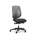 Siège de bureau 353 Giroflex, sans accoudoirs, mécanisme synchrone automatique, assise galbée, dossier 3D en filet, gris/noir