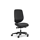 Siège de bureau 353 Giroflex, sans accoudoirs, mécanisme synchrone automatique, assise galbée, noir/noir