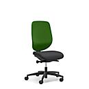 Siège de bureau 353 Giroflex, sans accoudoirs, mécanisme synchrone automatique, assise galbée, vert/noir