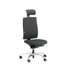 Siège de bureau CETO CT2450 Original Steifensand, mécanisme synchrone, sans accoudoirs, assise en tissu mince, avec repose-nuque, gris