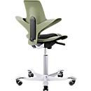 Siège de bureau HAG Capisco Puls 8010 Moss, siège selle, vérin à gaz 200 mm, hauteur d'assise réglable, piétement aluminium