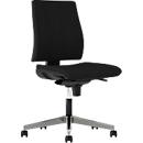 Siège de bureau INTRATA, mécanisme synchrone, sans accoudoirs, assise galbée avec arrondi pour les genoux, jusqu'à 110 kg, aluminium, noir