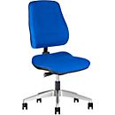 Siège de bureau LEANOS V ERGO Prosedia, mécanisme synchrone, sans accoudoirs, assise spéciale soutien du bassin, bleu/aluminium poli