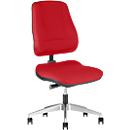 Siège de bureau LEANOS V ERGO Prosedia, mécanisme synchrone, sans accoudoirs, assise spéciale soutien du bassin, rouge/aluminium poli