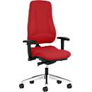 Siège de bureau LEANOS V KOMFORT Prosedia, mécanisme synchrone, sans accoudoirs, dossier haut, rouge/aluminium poli