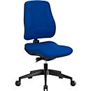Siège de bureau LEANOS V KOMFORT Prosedia, mécanisme synchrone, sans accoudoirs, soutien lombaire, arrondi pour les genoux, bleu/noir