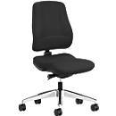 Siège de bureau LEANOS V KOMFORT Prosedia, mécanisme synchrone, sans accoudoirs, soutien lombaire, arrondi pour les genoux, noir/aluminium poli