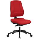 Siège de bureau LEANOS V KOMFORT Prosedia, mécanisme synchrone, sans accoudoirs, soutien lombaire, arrondi pour les genoux, rouge/noir