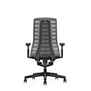 Siège de bureau PUREis3 Interstuhl, accoudoirs réglables, mécanisme synchrone 3D automatique, assise galbée, dossier en filet, gris fer/noir