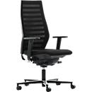 Siège de bureau R12, avec accoudoirs, armature noire, noir