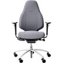 Siège de bureau RH Mereo 220, avec accoudoirs, mécanisme synchrone, assise plate, soutien lombaire, gris/argenté