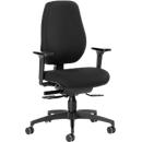 Siège de bureau SHAPE 28185 Dauphin, mécanisme synchrone, avec accoudoirs, dossier haut, noir