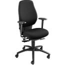 Siège de bureau SHAPE 28485 Dauphin, mécanisme synchrone, avec accoudoirs, dossier haut, support du bassin, noir