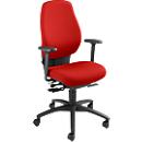 Siège de bureau SHAPE 28485 Dauphin, mécanisme synchrone, avec accoudoirs, dossier haut, support du bassin, rouge