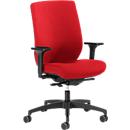 Siège de bureau SHAPE 29675 Dauphin, mécanisme synchrone, avec accoudoirs, soutien lombaire, rouge