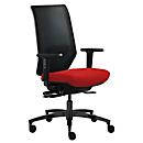Siège de bureau SHAPE MESH Dauphin, avec accoudoirs, avec soutien lombaire, durée d'assise de 8 heures et +, roulettes pour tapis, rouge