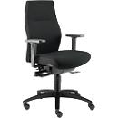 Siège de bureau SHAPE XTL Dauphin, mécanisme synchrone, avec accoudoirs, durée d'assise de 8 heures et +, avec roues universelles, noir