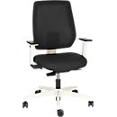 Siège de bureau SPEED-O Dauphin, mécanisme synchrone, avec accoudoirs, dossier doté du système Synchro-Relax-Automatic, armature blanche, noir