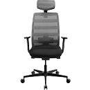 Siège de bureau SSI Proline NEW WORK - dossier maille - piétement noir - avec appui tête - gris - notre marque Schäfer Shop Select