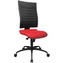 Siège de bureau SSI Proline S1 - mécanisme synchrone - dossier 3D en filet - assise spéciale soutien du bassin - sans accoudoirs - noir et rouge - Schäfer Shop Pure