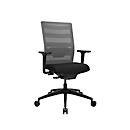 Siège de bureau Topstar AirWork, avec accoudoirs, mécanisme auto-synchrone, assise multicouche et dossier résille, gris/noir