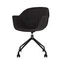 Siège de réunion GANT mobile, L 620 x P 575 x H 850 mm, pivotant sur 360°, roulettes, rembourrées, polypropylène et acier laqué, antistatique/noire , jeu de 2