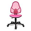 Siège piv de bureau tant pour enfants Open Art Junior, sans accoudoirs, assise galbée, dossier en filet, rose/noir