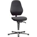 Siège pivotant pour laboratoire Basic 9132, avec patins, rembourrage tissu, noir moucheté Duotec