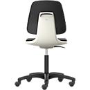 Siège pivotant pour laboratoire LABSIT, sans accoudoirs, avec roulettes, hauteur du dossier 420 mm, tissu, blanc