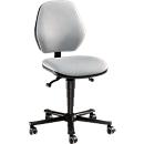 Siège pivotant pour laboratoire LEANOS 9133, similicuir, gris