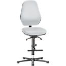 Siège pivotant pour laboratoire LEANOS 9136, similicuir, gris