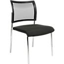 Siège visiteur, 4 pieds, filet, sans accoudoirs, lot de 2, noir