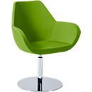 Siège visiteur KONSIT, base circulaire, tissu vert