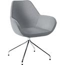 Siège visiteur KONSIT, piètement araignée, tissu gris clair